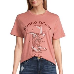 NWT Pendleton Women’s Rodeo Ready Graphic Tee 100% Cotton Blush Pink Medium